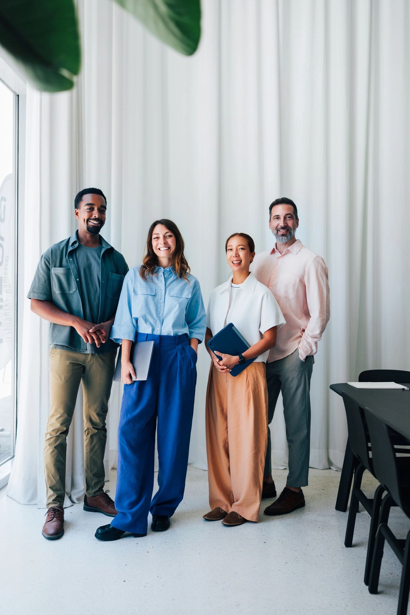 Professional team portrait in office